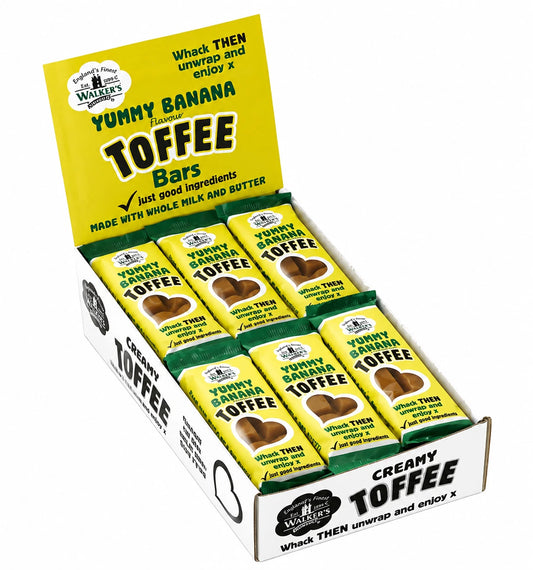Full Box of 24 Walker's Nonsuch Yummy Banana Toffee Bars 50g