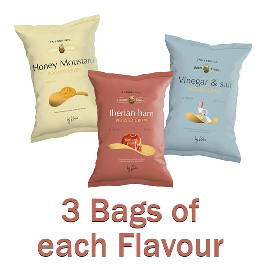 9x Inessence Mixed Selection of Crisps 125g Bags Gourmet Premium Potato Chips
