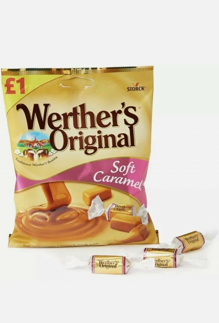 Box of 12 Bags Werther's Original Soft Caramels 110g Bag - Soft &amp; creamy