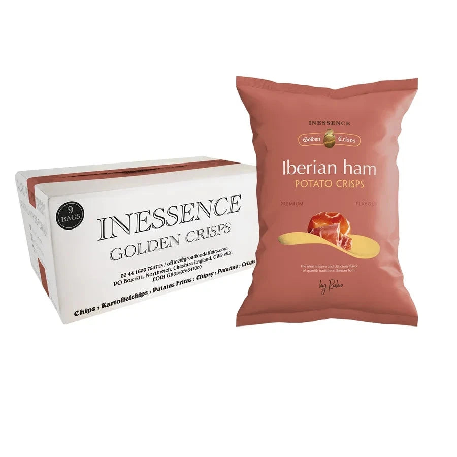 9x Bags Inessence Iberian Ham Crisps 125g Bag Gourmet Premium Potato Chips