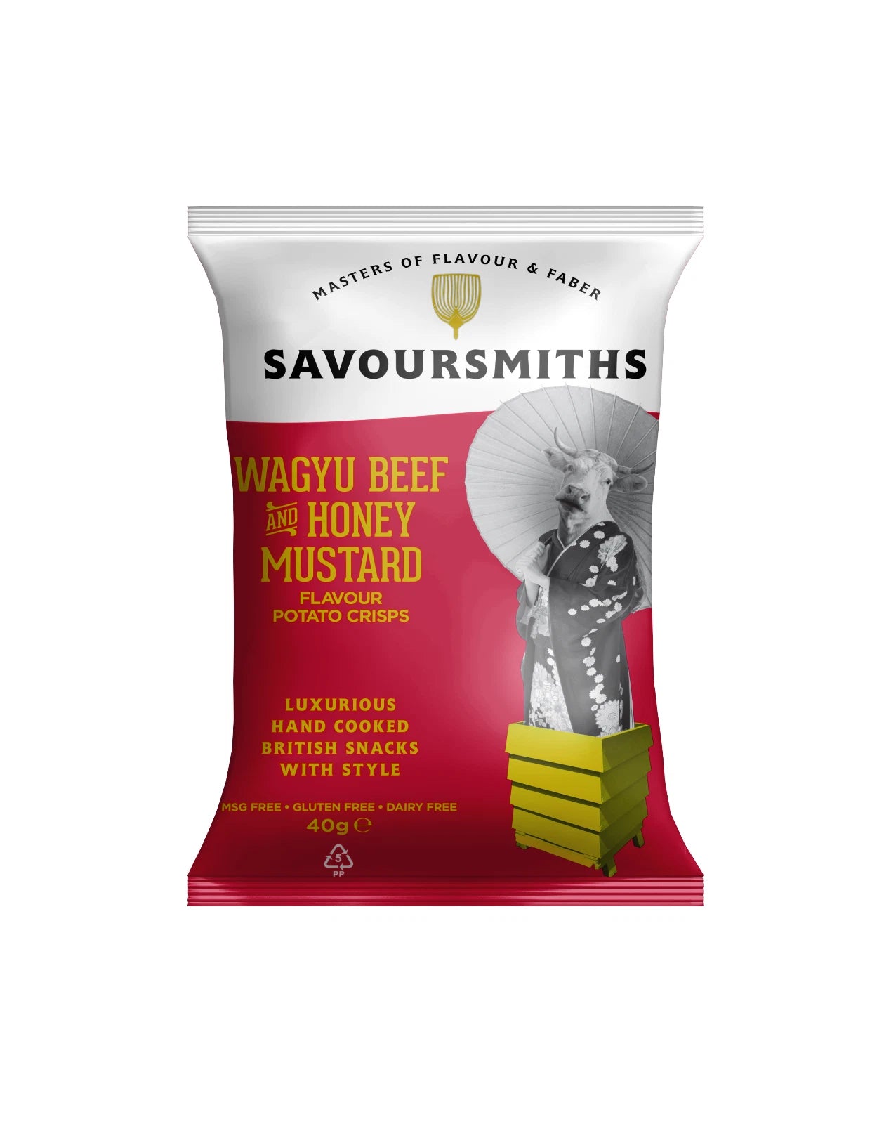 SAVOURSMITHS Crisps Mixed Box of 24 Packs 40g Each - 6 of Each Flavour